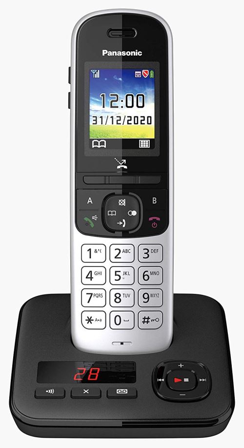 Version Allemande Panasonic téléphone sans Fil avec répondeur Version Allemande! KX-TGH720GS Noir 