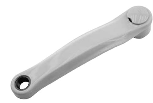 MANIVELLE GAUCHE ACIER RECOUVERTE PLASTIQUE 170mm GRISE