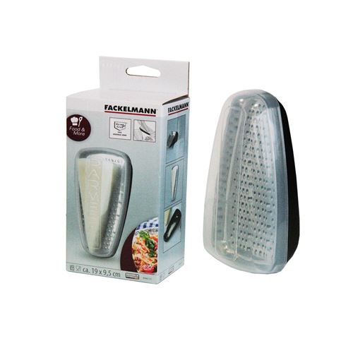Fackelmann Noir 45463 Râpe À Parmesan Avec Boîte Acier Inoxydable Pp Transparent Argent 19 X 9,5 X 7 Cm