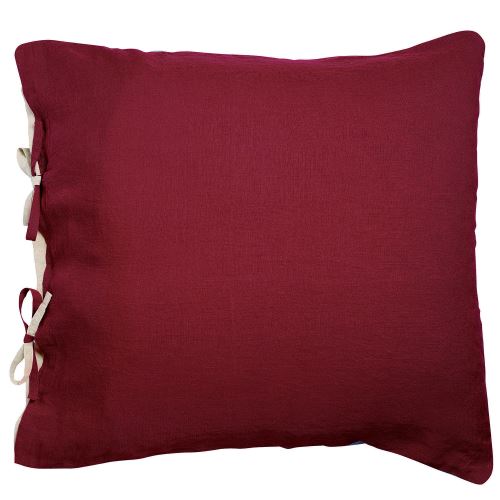 Taie d'oreiller Stonewashed Zephyr bordeaux 80 x 80 cm Vivaraise