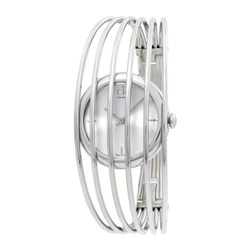 CALVIN KLEIN FEMME 27MM ARGENT ACIER BRACELET & BOITIER DATE MONTRE k9923120