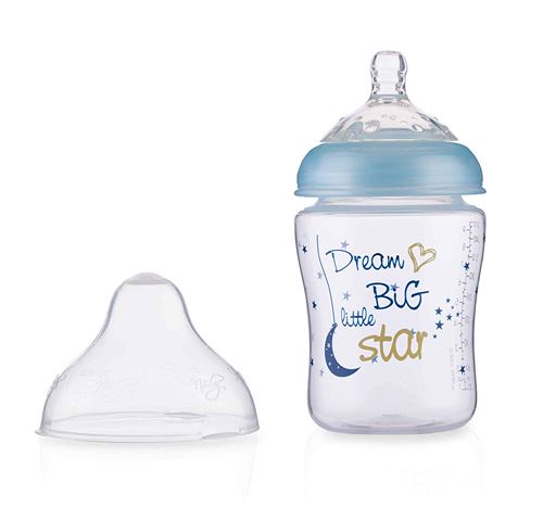 Nûby - Biberon - Little Moments - Bleu - Débit lent - 270ml - 0 Mois