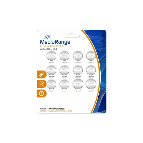 MediaRange mrbat139 – Ensemble de 12 piles (3 V) couleur Gris