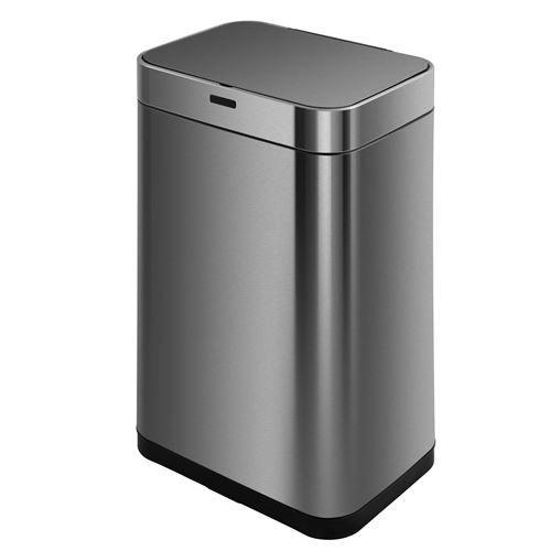 Poubelle de cuisine automatique design 60L UPPER en acier INOX avec cerclage