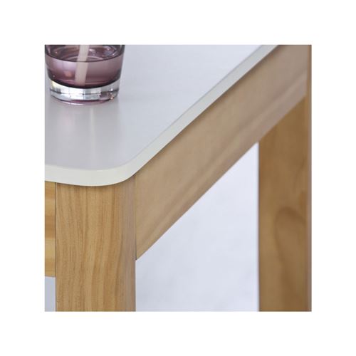 17 Sur Table Haute Carree Blanc Et Bois Guzman Achat Prix