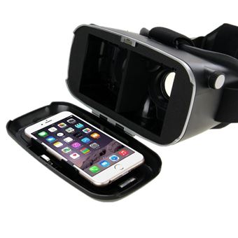 Casque VR Compatible IPhone Et Android - Pour Smartphones 4.7 à 6.0 Pouces - Lentilles 42 Mm, Réglable - Avec écouteurs 3D - Vision à 110°