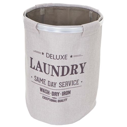 Sac de lavage MENDLER HWC-C34, avec filet, pliable, 55x39cm, 65l beige