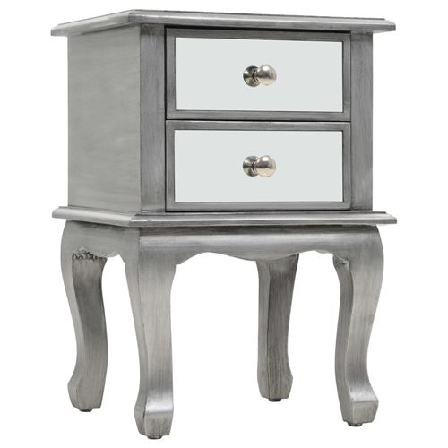 vidaXL Table de chevet miroir MDF et verre 34,5 x 30 x 50 cm