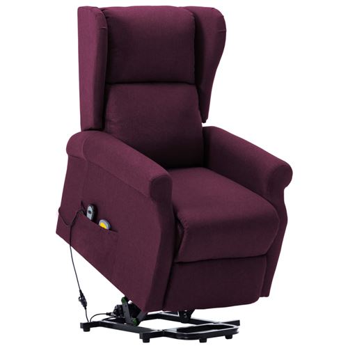 vidaXL Fauteuil de massage inclinable Violet Tissu
