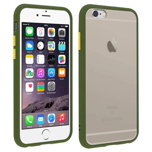 Coque pour iPhone 6 / 6S Dos Translucide Contour Coloré Mate Rigide Antichoc - Vert