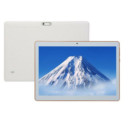 Tablette PC 10,1 pouces 4 Go + 64 Go 3G Quad Core Android 7.0 double caméra - blanc