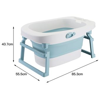 Baignoire Bebe Oobest Evolutive Et Pliable En Pp Avec Support Pour Pomme De Douche Bleu Baignoires Achat Prix Fnac