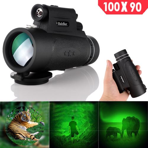 Générique Noir Télescope Day&Night Vision 100X90 Optique Monoculaire Chasse Randonnée