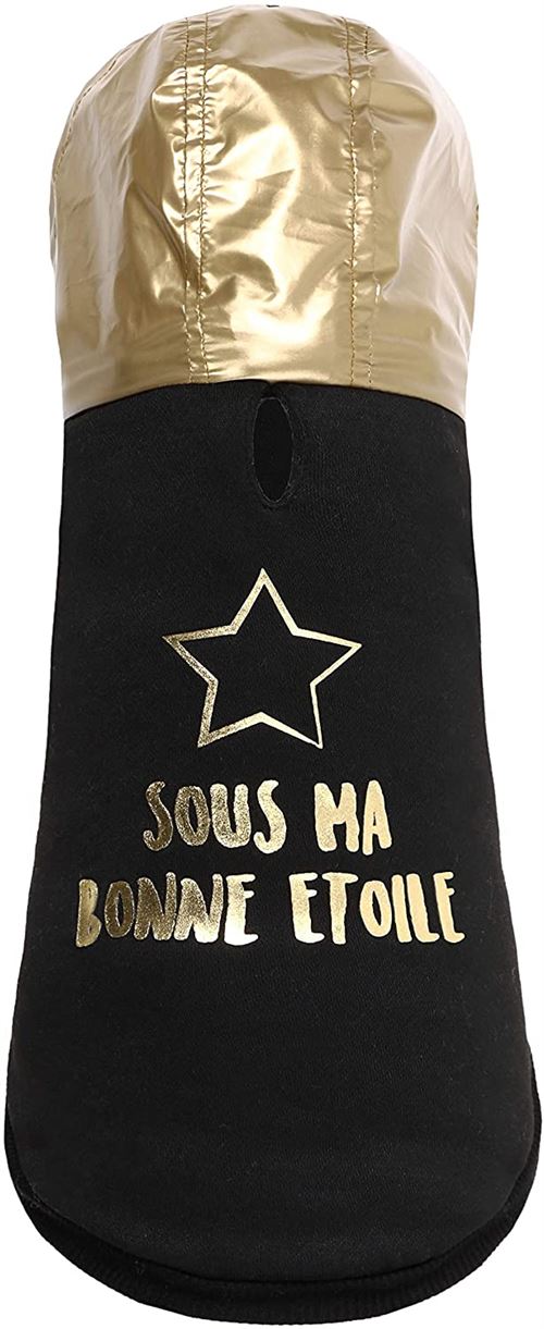 Meilleurs prix pour WOUAPY Sweat sous Ma Bonne Etoile Taille 38, Hoodie Noir Et Or Confectionné pour Les Chiens pour Chien Autre