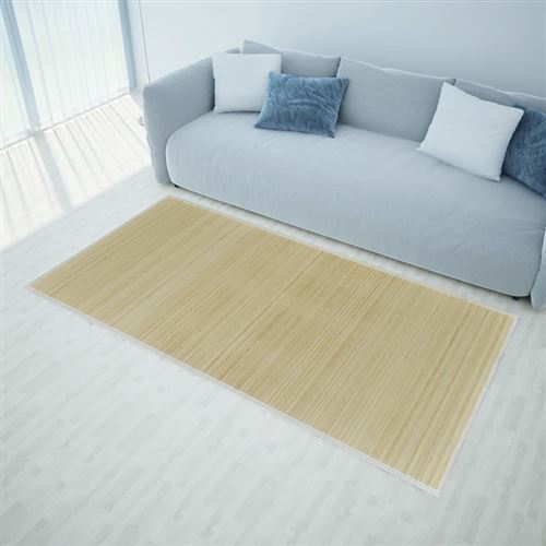 Tapis en bambou naturel &agrave; latte Rectangulaire 150 x 200 cm