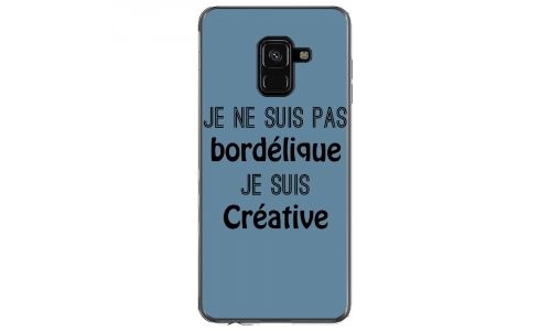 Coque souple pour Samsung Galaxy A8 2018 avec impression Motifs Je ne suis pas bordélique bleu