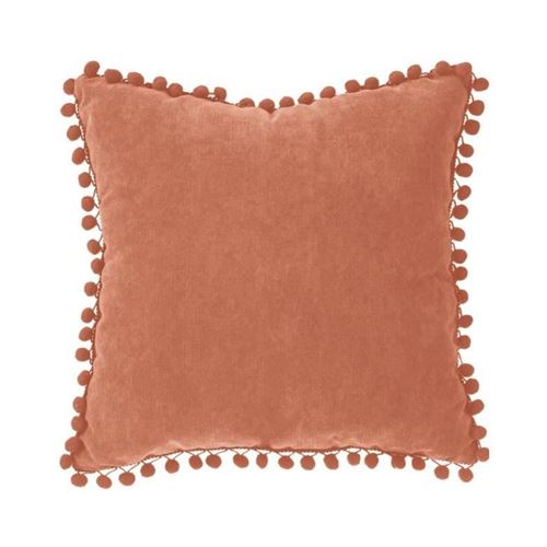 Coussin à Pompons Jao 40x40cm Terracotta