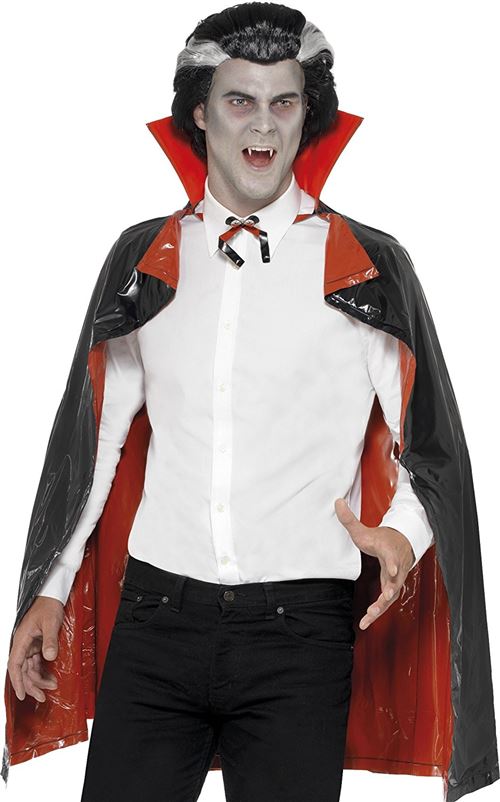 Smiffys 97321 Déguisement Adulte Cape Réversible de Vampire, Noir/Rouge, Taille Unique