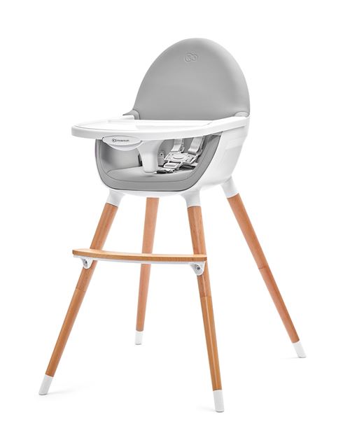 Kinderkraft Chaise haute bébé évolutive 2 en 1 FINI Plateau réglable Tablette amovible - Gris