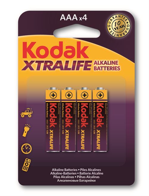 KODAK - Piles - XTRALIFE Alcaline - AAA / LR03 - pack de 4