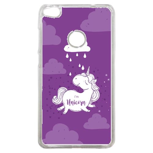 Coque Unicorne Nuage Fond Mauve Compatible P8 2017 Transparent