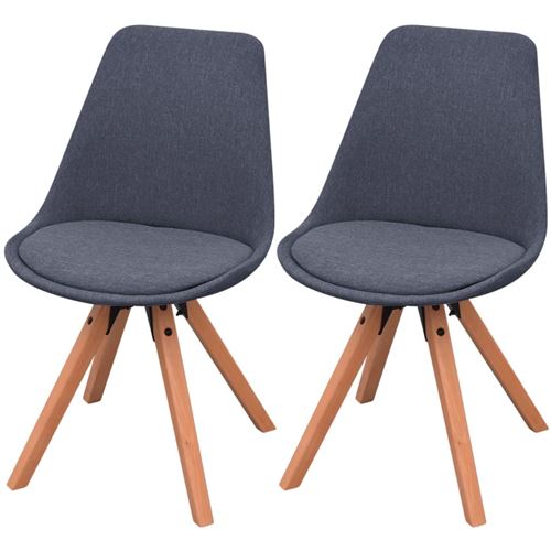 vidaXL Chaises de salle à manger 2 pièces Tissu Gris foncé
