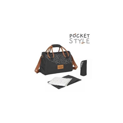 BADABULLE Sac a langer Pocketstyle Noir Camel