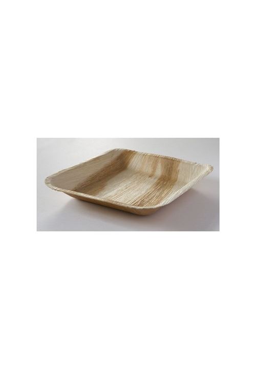 Lot de 25 assiettes compostables en palmier Carrées 20 x 20 Cm
