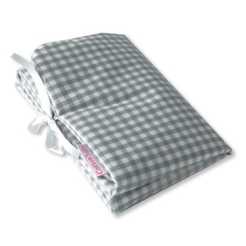 Cottonbaby matelas à langer en coton 30 x 59 cm gris à carreaux
