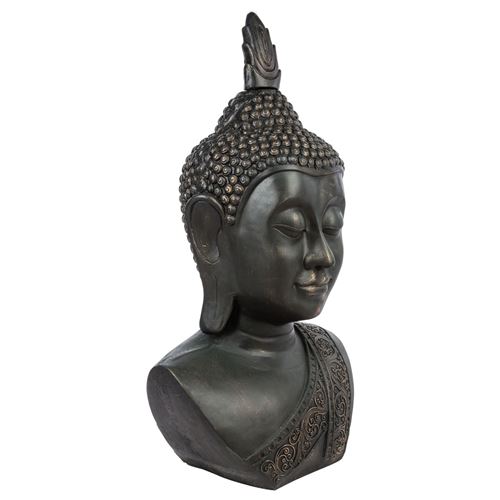 Atmosphera - Statue Tête De Bouddha - H. 1,13 M. - Pierre
