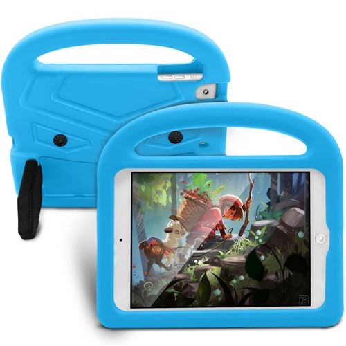 Coque en TPU modèle moineau enfants antichocs eva sécurité anti-choc bleu pour votre Apple iPad Mini 4/3/2/1