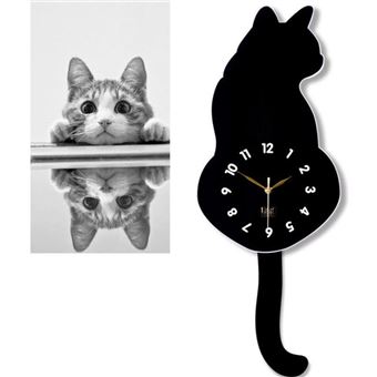 5 Sur Reveil Decoration De Chat Mignon Dessin Anime Noir Reveil Achat Prix Fnac