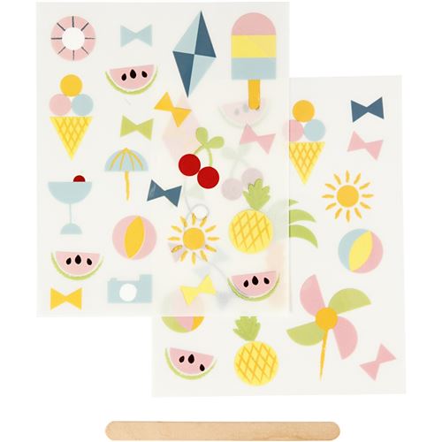 autocollants à frotter été 12 x 15,5 cm