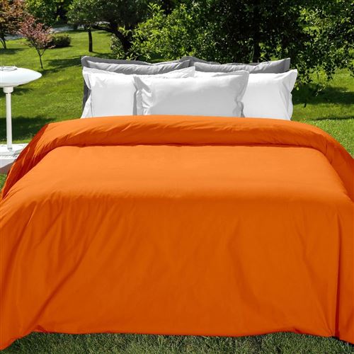 Housse De Couette Cuivre En Percale De Coton 80 Fils 260x240 Cm