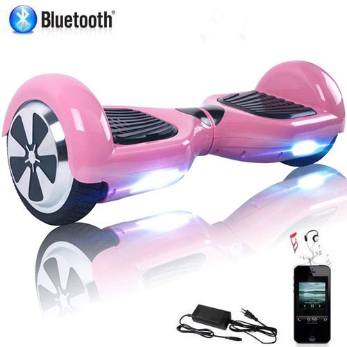Gyropode rose 6.5 4400mah avec LED+Bluetooth+sac de transport et télécommande offerts