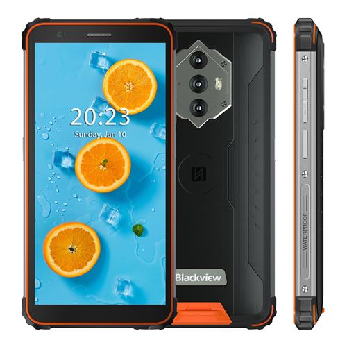 Smartphone Blackview BV6600 Étanche IP68 64Go Écran 5.7 8500mAh Batterie,Téléphone portable 4G NFC GPS - Orange