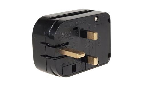 Maclean MCE70 - Adaptateur pour prise d'alimentation - connecteur à angle vers le bas - noir