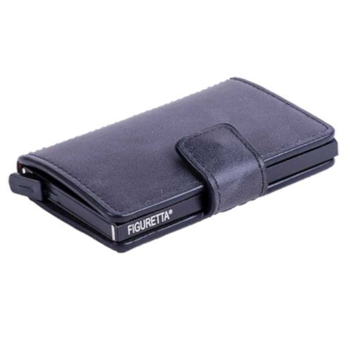 Figuretta porte-cartes 8,5 x 10,5 cm cuir artificiel anthracite