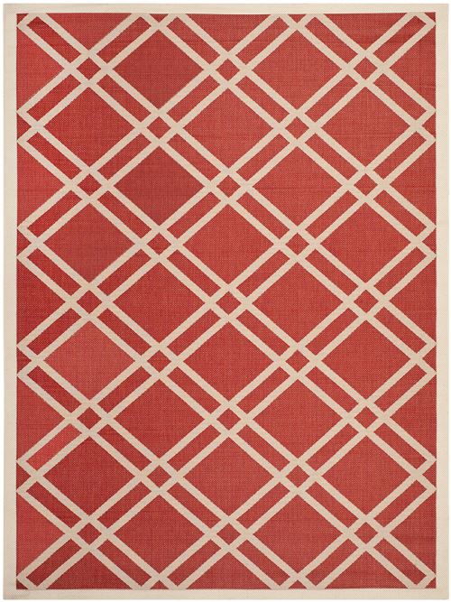Safavieh, Tapis Extérieurs et Intérieurs, CY6923-248, Rouge / Ivoire, 121 X 170 cm