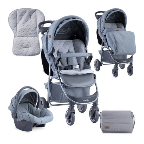Poussette combinée 2 en 1 avec siège auto DAISY SET Gris Lorelli