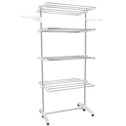 Hawoola Étendoir Séchoir à Linge Pliable de Multi-angle avec 4 étagères- blanc