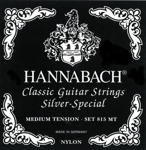 Hannabach 652597 Série 815 Cordes pour Guitare Classique Silver Special Medium Tension - jeu 8 cordes
