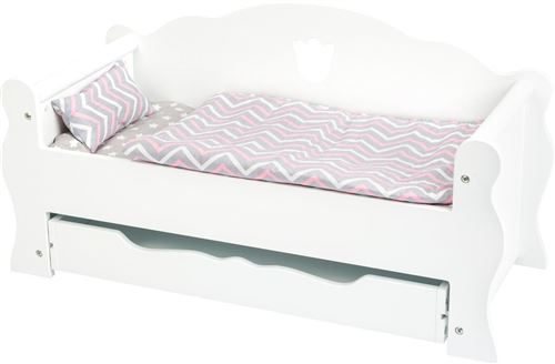 Lit de poupée superposé en bois blanc - 12024