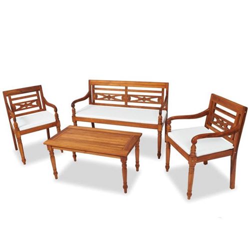 Vidaxl mobilier de jardin batavia 7 pcs teck 43055