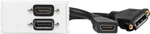 VivoLink Outlet Panel Displayport+HDMI v1.4, WI221267 (v1.4 For Schneider / Thorsman CYB, TEK, Optiline system or surface wall mounting.)