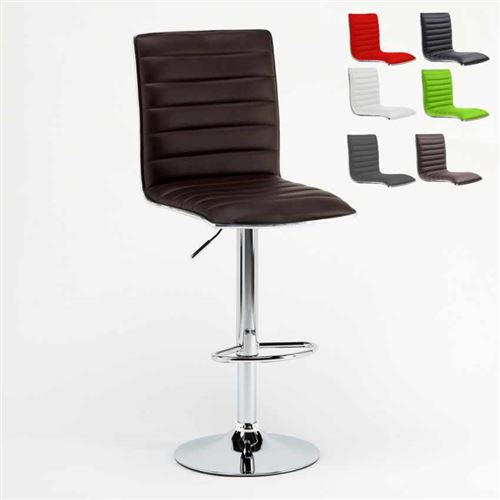 Superstool - Tabouret de Bar cuisine haut fixe tournant réglable avec dossier Detroit, Couleur: Marron