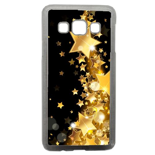 Coque Étoile D'or Sur Fond Noir Compatible Samsung Galaxy A3 Transparent