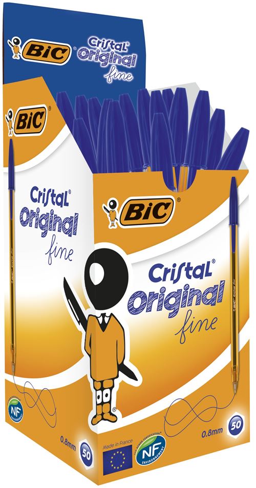 Bic Cristal Original Stylo bille à capuchon - pointe fine 0,8 mm - vue 2