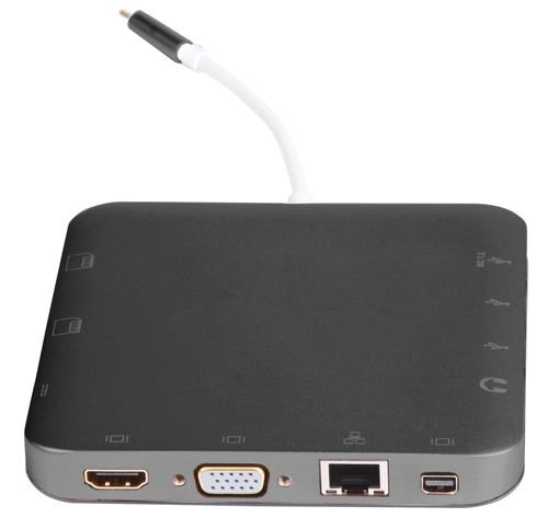 Estuff usb-c docking hub grey usb 3.0 (3.1 gen 1) type-c 5000mbit s gris, métallique hub & concentrateur (es623008gr)