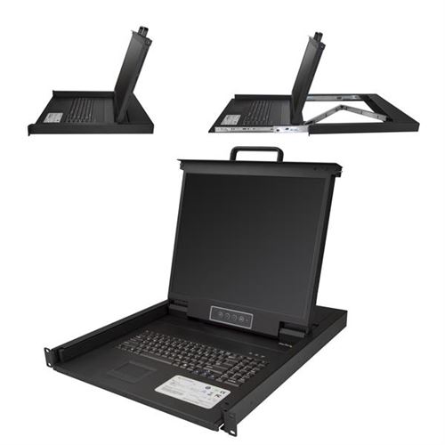 startech 1u single port kvm console for server rack - vga kvm - 19 noir
